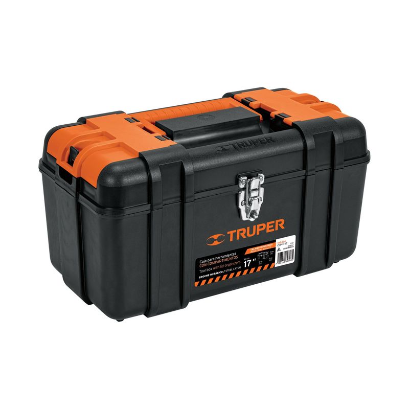 TRUPER - Caja para herramienta 17 con compartimentos broches metálicos Truper