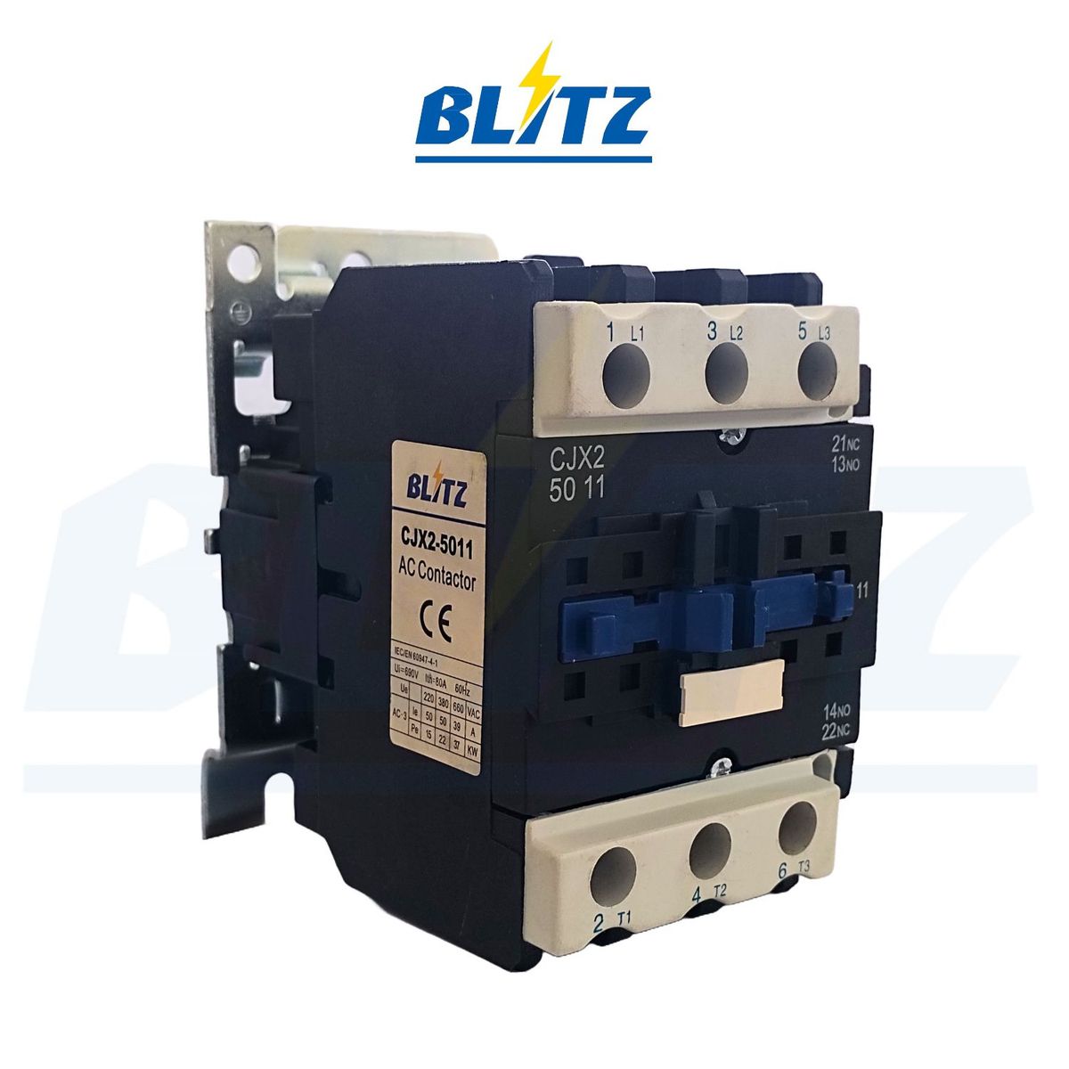 BLITZ - Contactor Electromagnético Tripolar 50A - AC3, 380 V, 60 Hz