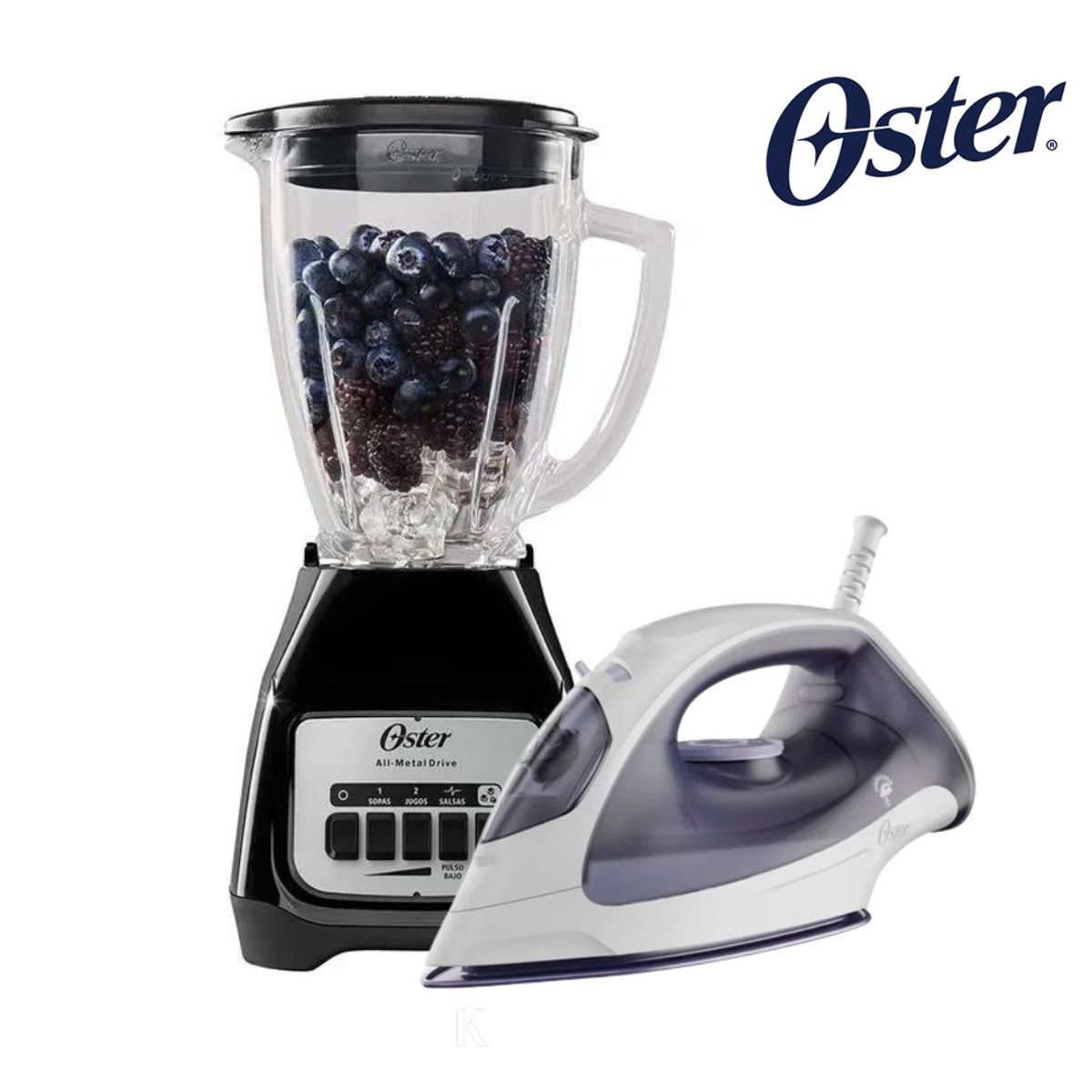 OSTER - COMBO OSTER Licuadora 2 Vel BPB + Plancha A Vapor 3802
