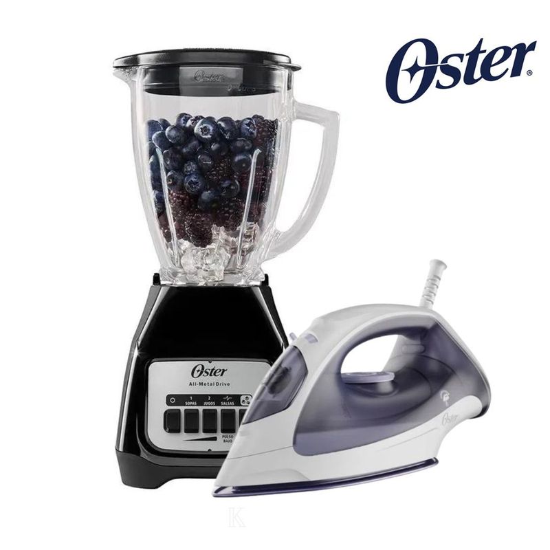 OSTER - COMBO OSTER Licuadora 2 Vel BPB + Plancha A Vapor 3802