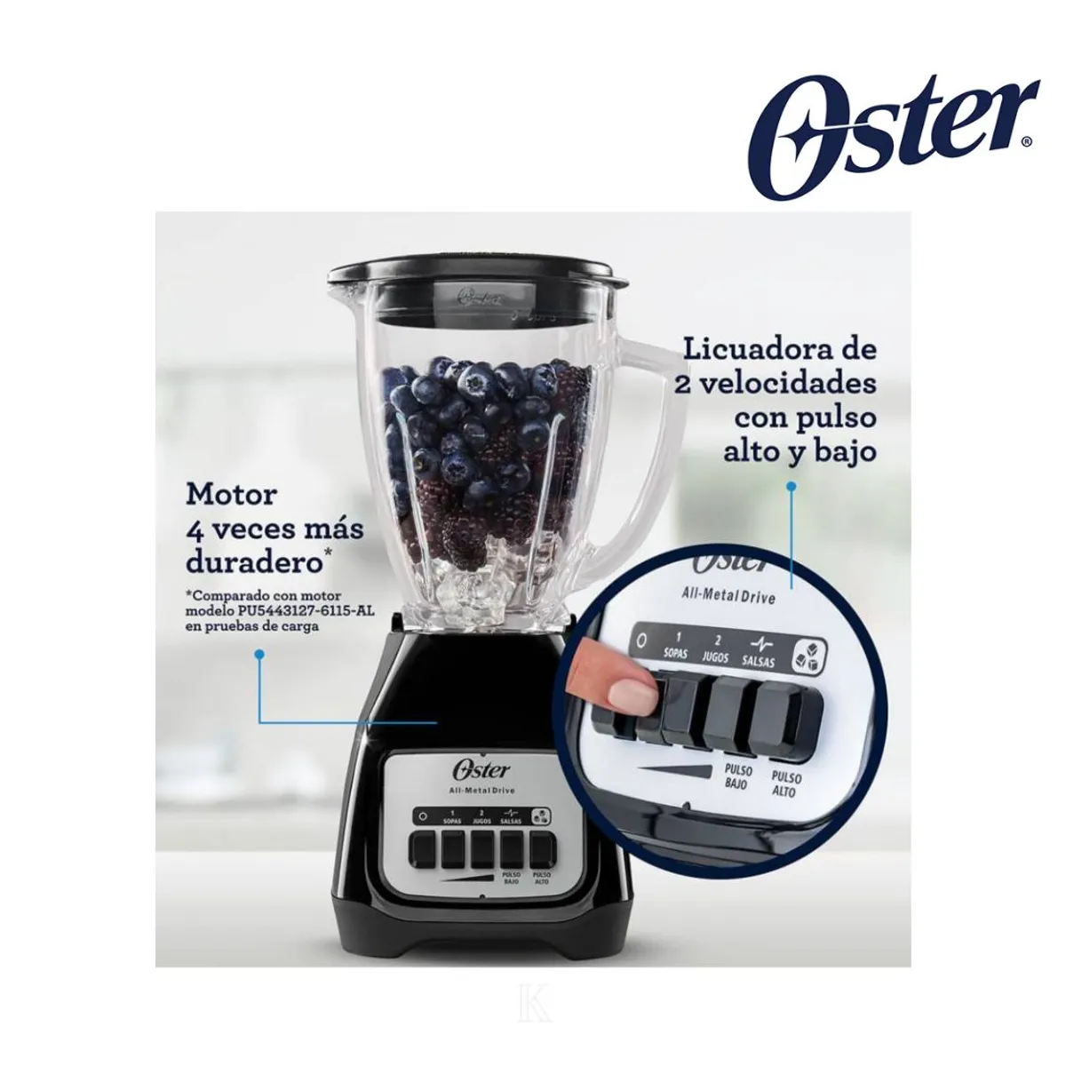 OSTER - COMBO OSTER Licuadora 2 Vel BPB + Plancha A Vapor 3802