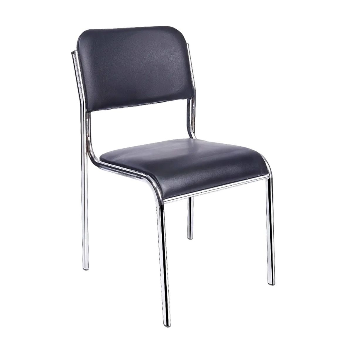 OFIDEAS - Silla de Visita Fija Loft Cuero Negro Ofideas