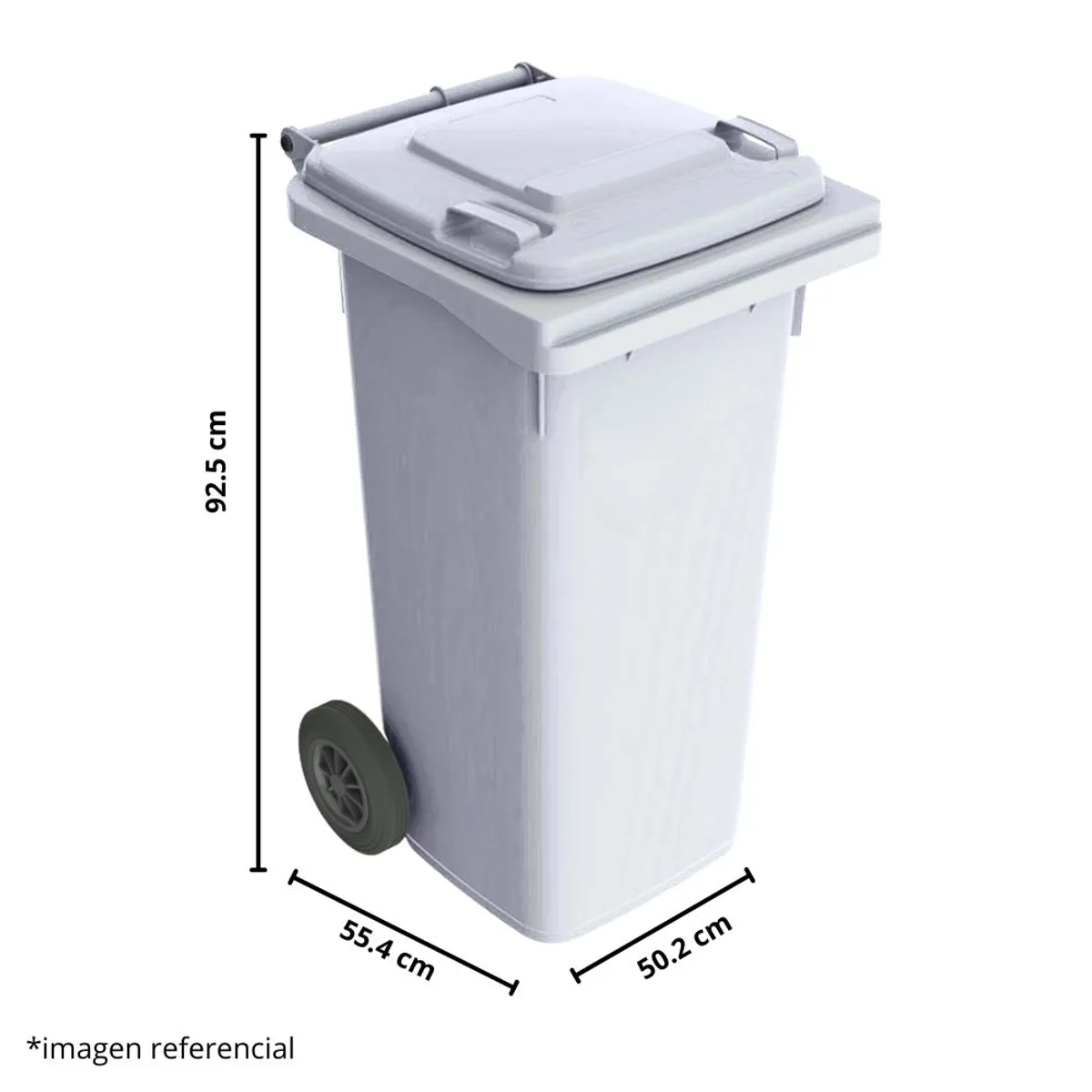 DISA SOLUCIONES ECOEFICIENTES - CONTENEDOR DE BASURA 120 LTS BLANCO