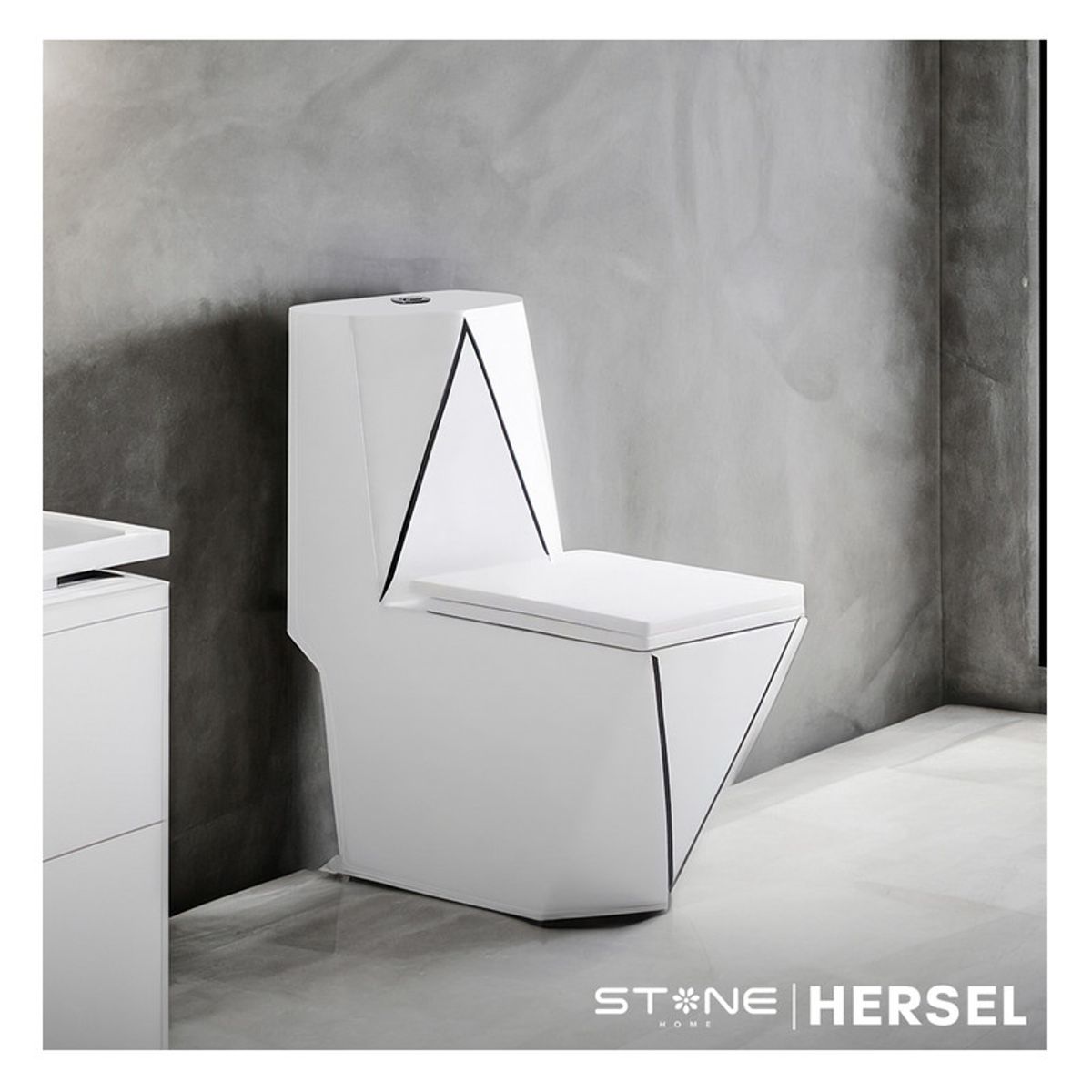 STONE - INODORO MINIMALISTA HERSEL BLANCO STONE