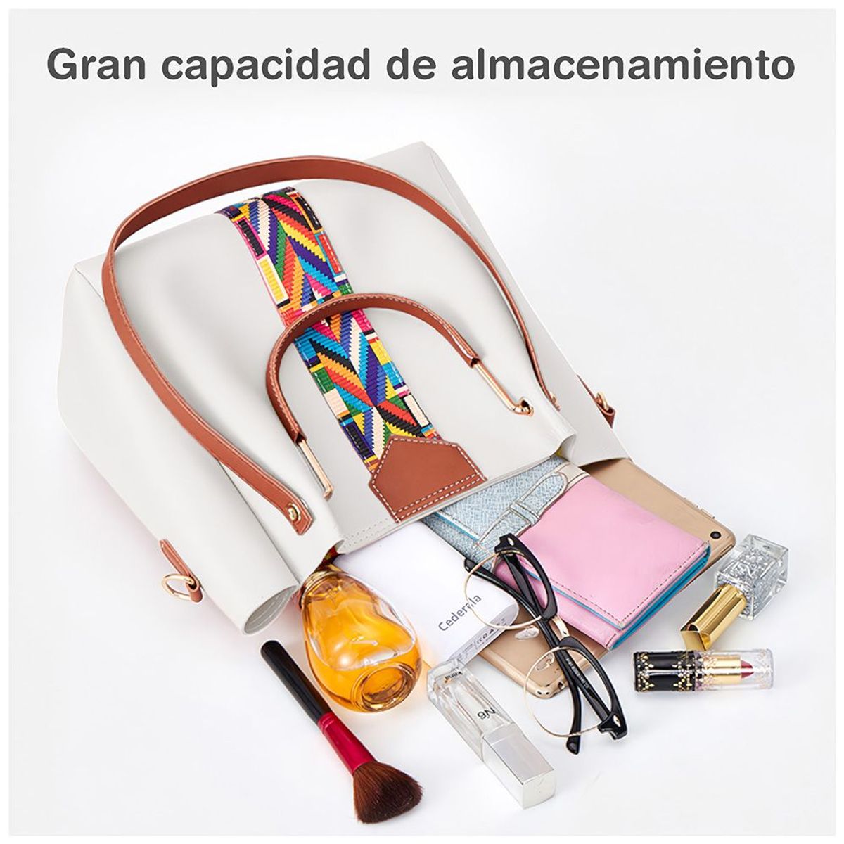 KELLER - Juego de Carteras Bolsos 3 Piezas Blanco IK1