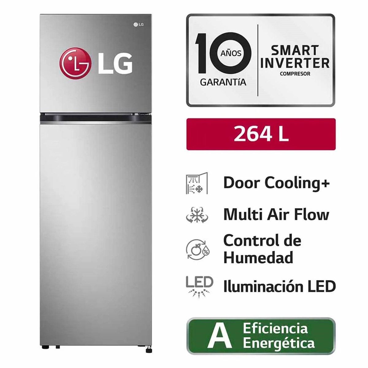 LG - Refrigeradora LG Top Mount con Door Cooling 264 LT GT26BPP