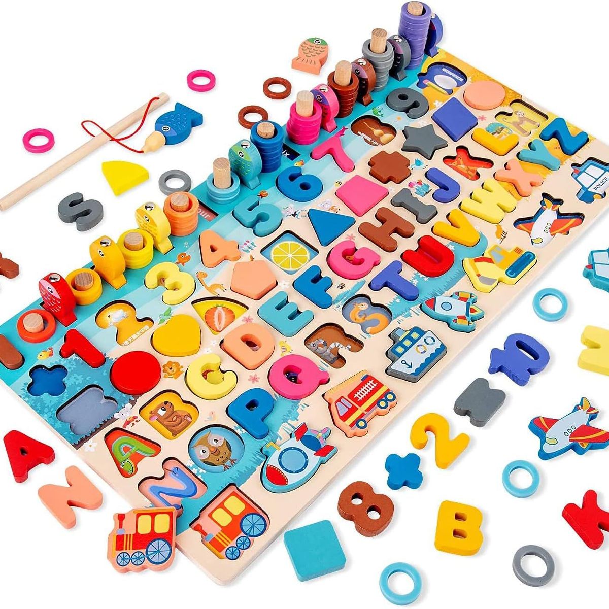 ITELSISTEM - Tablero Montessori Educativo Madera Letras Numeros Inicial