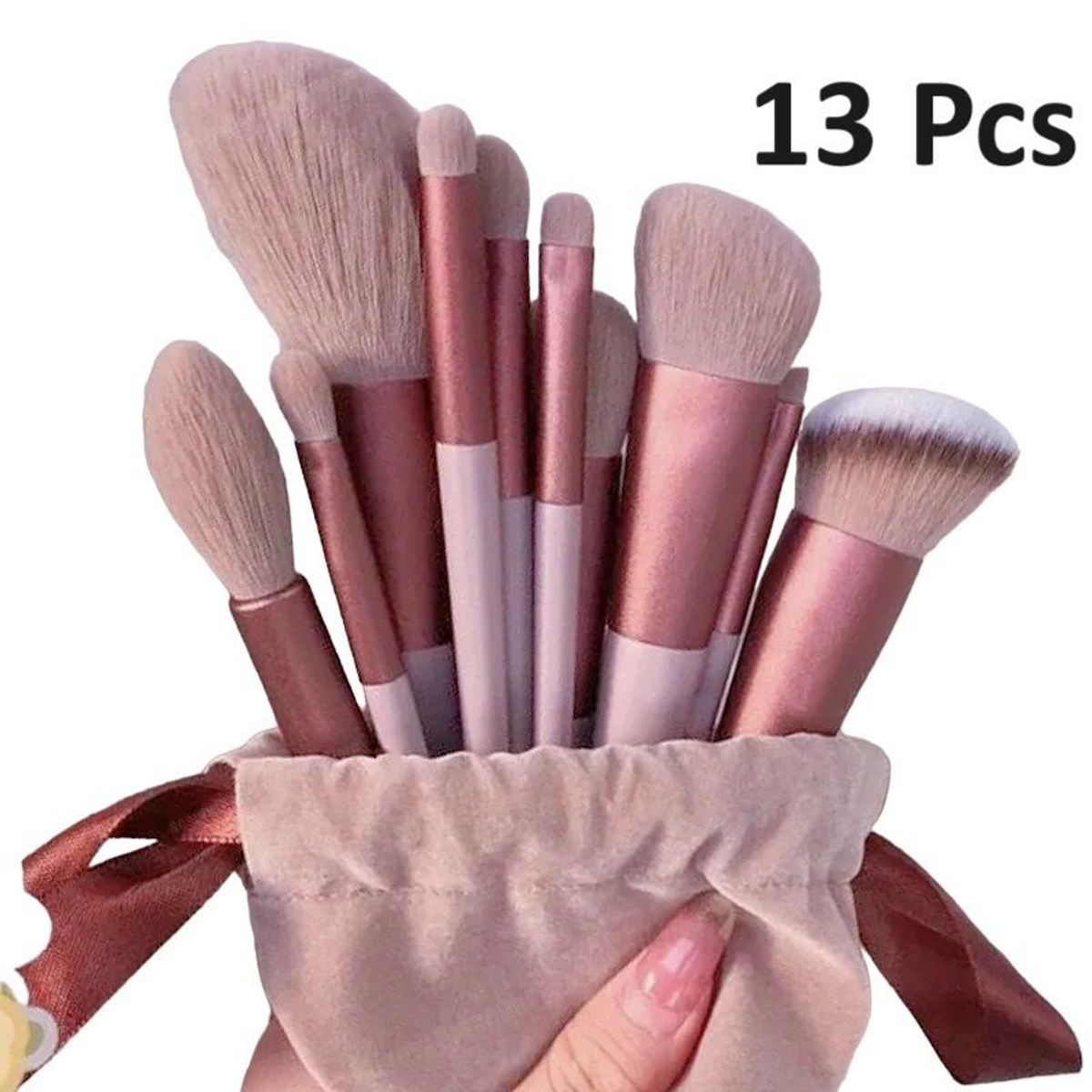 GENERICO - Juego de Brochas 13 Piezas Maquillaje +Estuche Mujer Cosmético Genieka