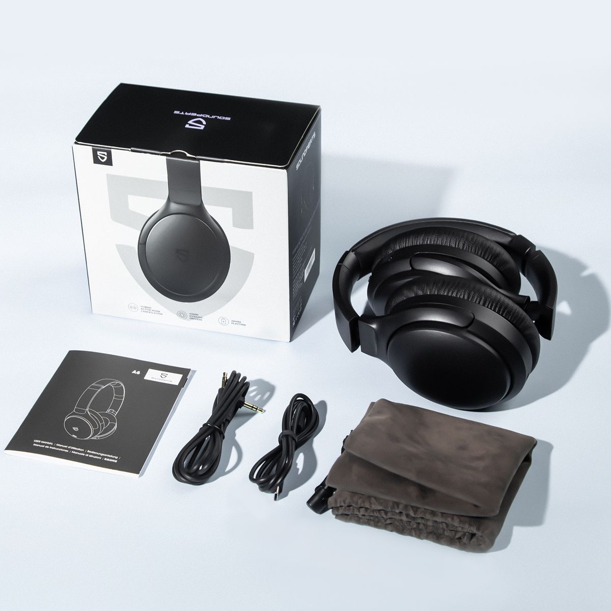 SOUNDPEATS - Audífonos Inalámbricos Headphones Soundpeats A6, ANC Plegables,BT 5.0