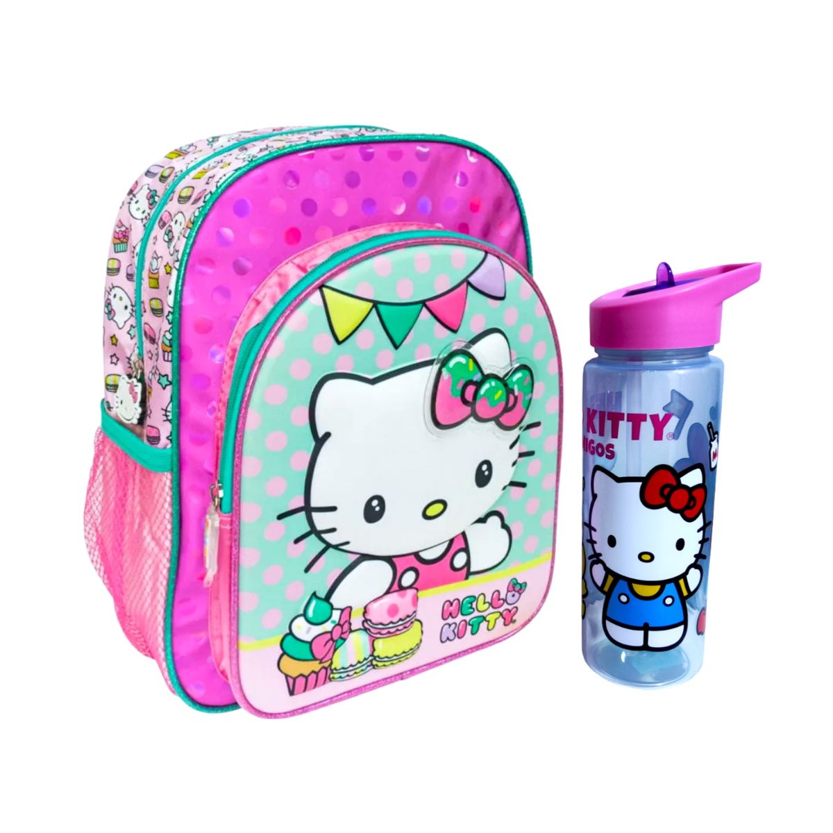 SCOOL - Mochila diseño Hello Kitty mas botella tomatodo 790ml