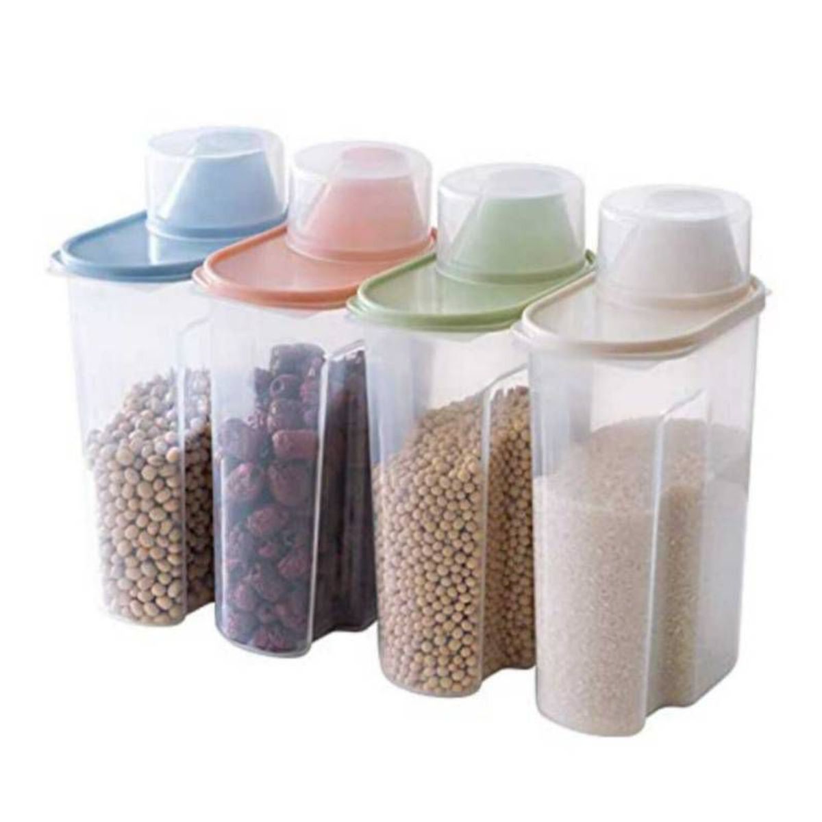 GENERICO - Recipiente Contenedor de Arroz Menestras Dispensador Tapa Hermético