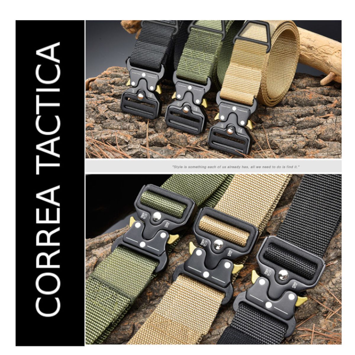 GENERICO - Cinturon correa liberacion rapida ajustable porta accesorios