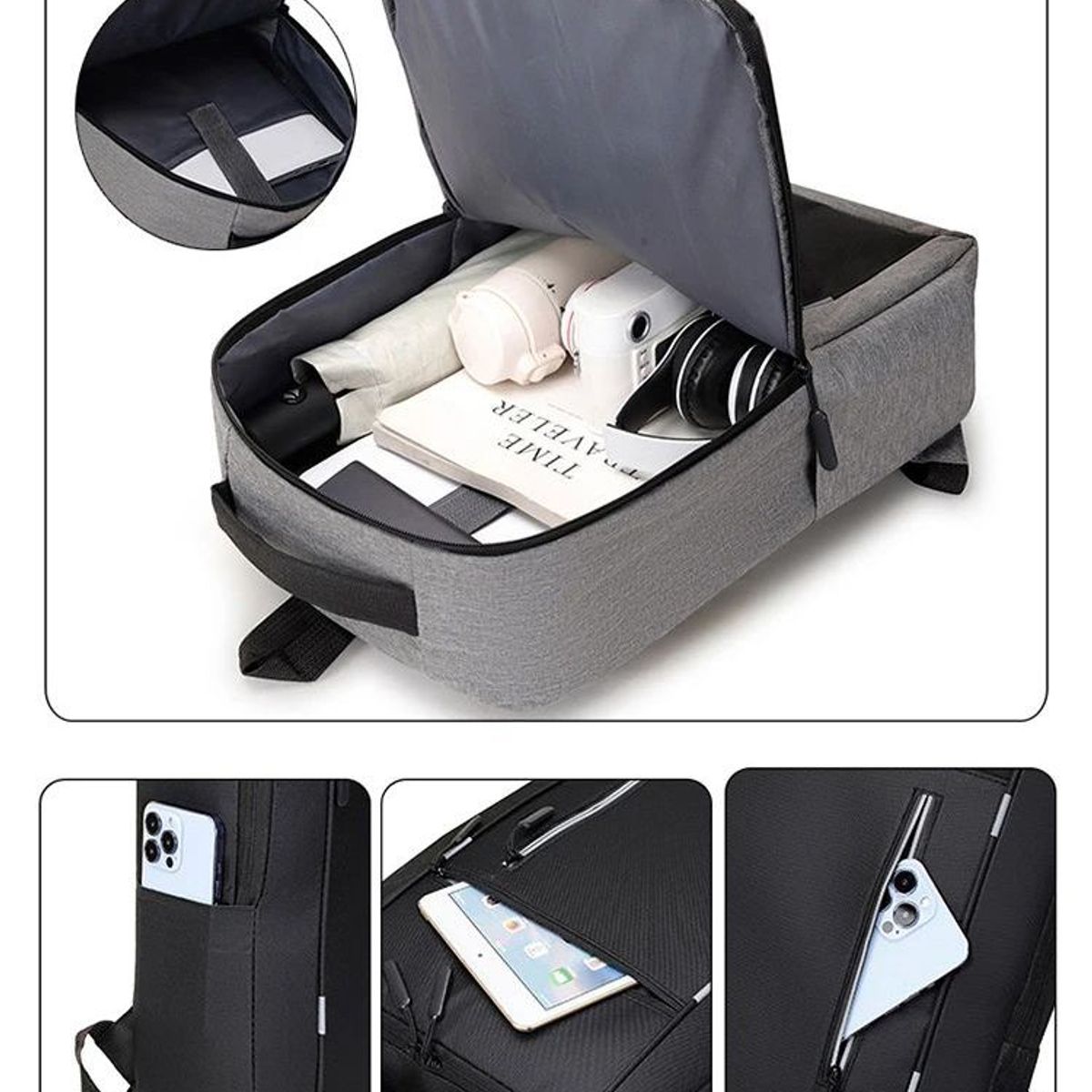 GENERICO - Set De Mochila Urban 3 en 1 negro