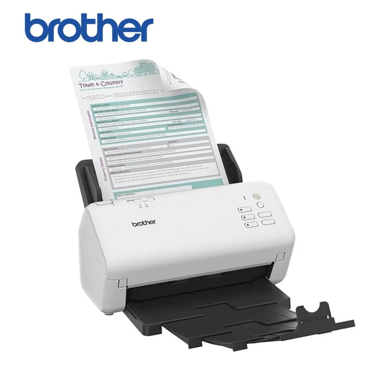 BROTHER - Escaner Brother ADS-4300N ADF Duplex RED