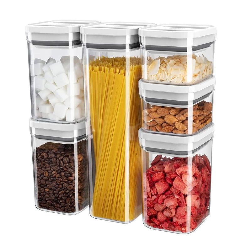 GENERICO - Siete organizadores herméticos para comida Cereales