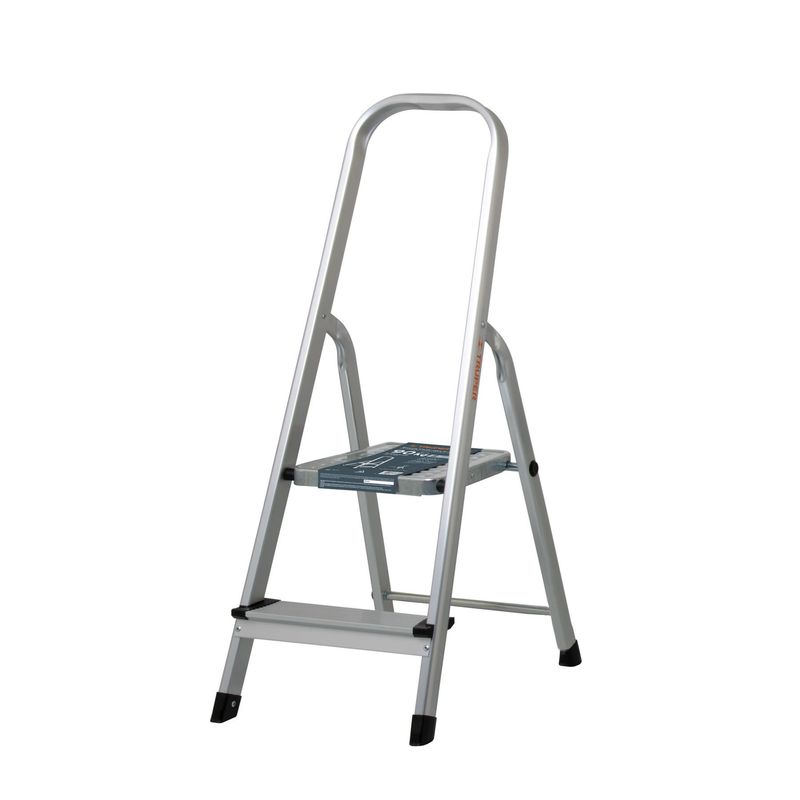 TRUPER - Escalera tubular plegable, 2 peldaños, aluminio, Truper