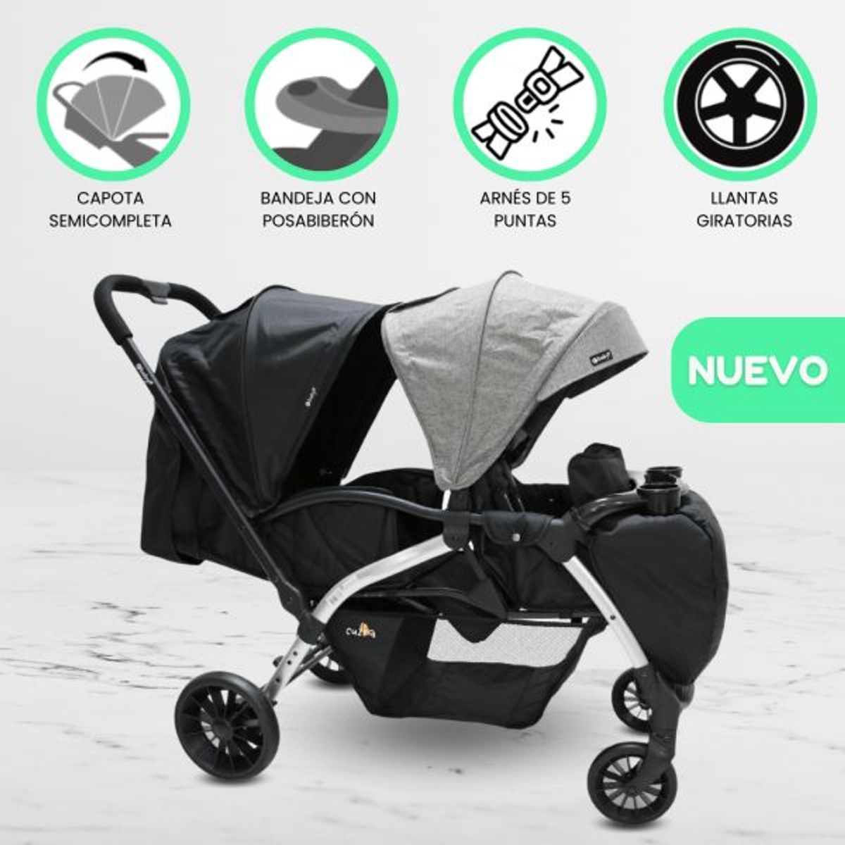 GENERICO - Coche Mellicero para Niños «KRIPTO DUAL» BlackGray