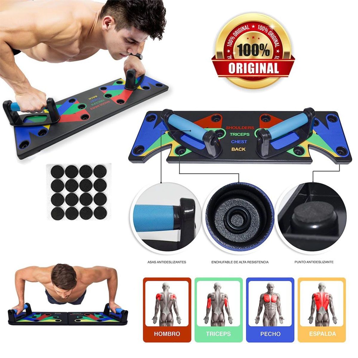 HOLGU - Push Up Tablero para Flexiones 9 en 1 Planchas