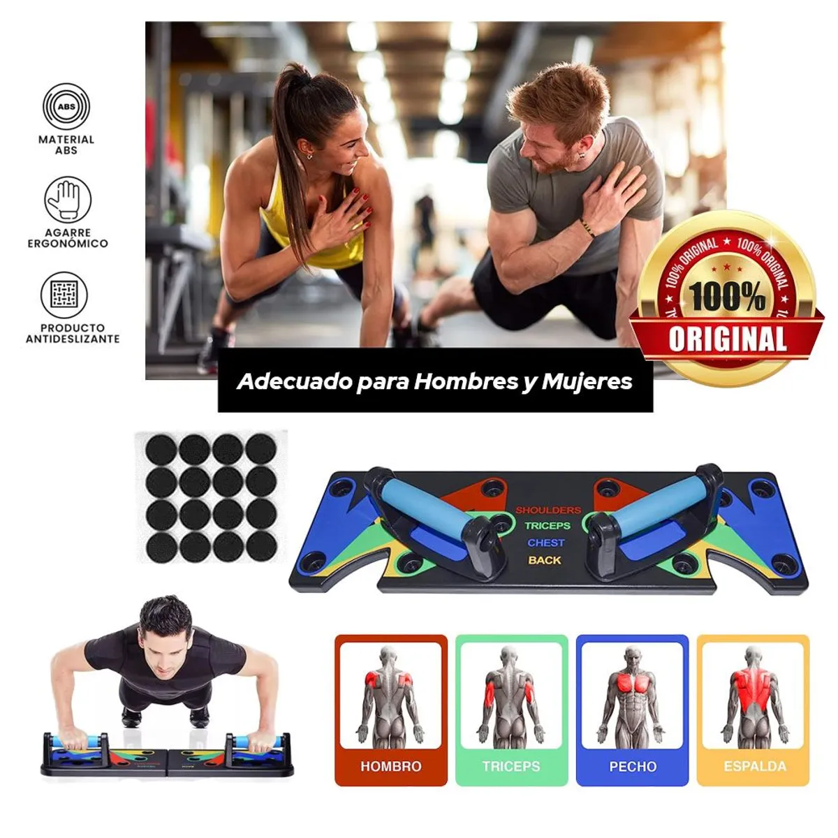 HOLGU - Push Up Tablero para Flexiones 9 en 1 Planchas
