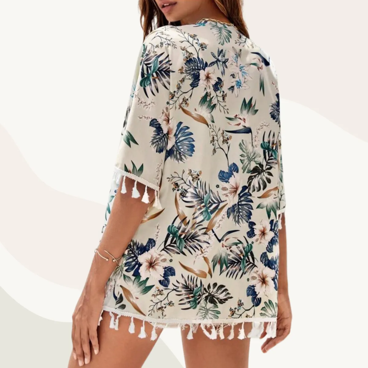 KAST PE - Kimono Corto de Verano Mujer Modelo Tropical