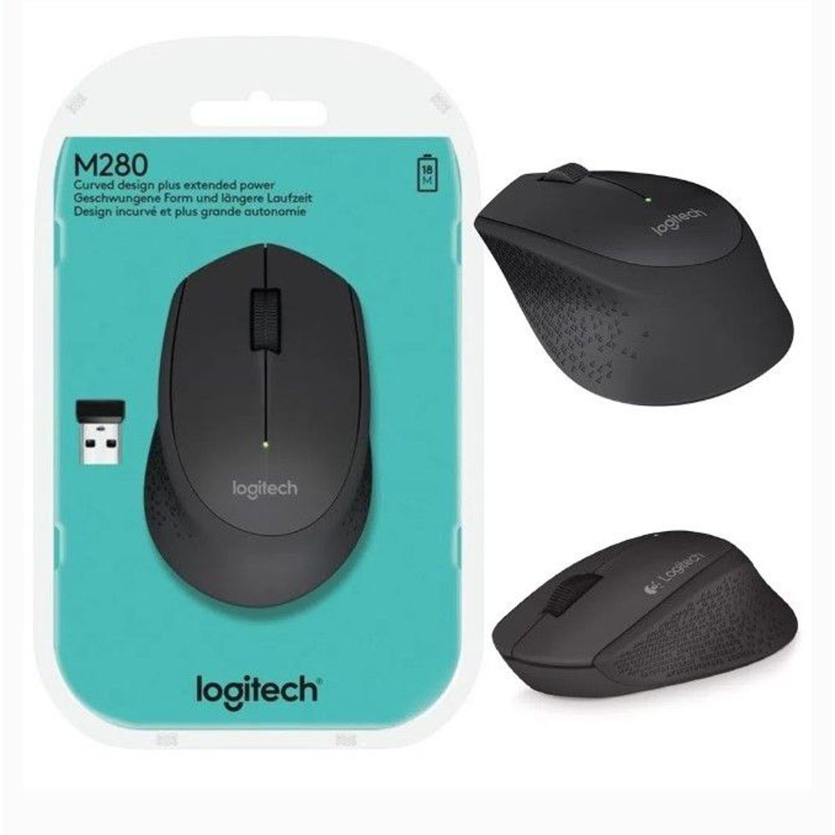 LOGITECH - Mouse Inalámbrico Logitech M280-Negro
