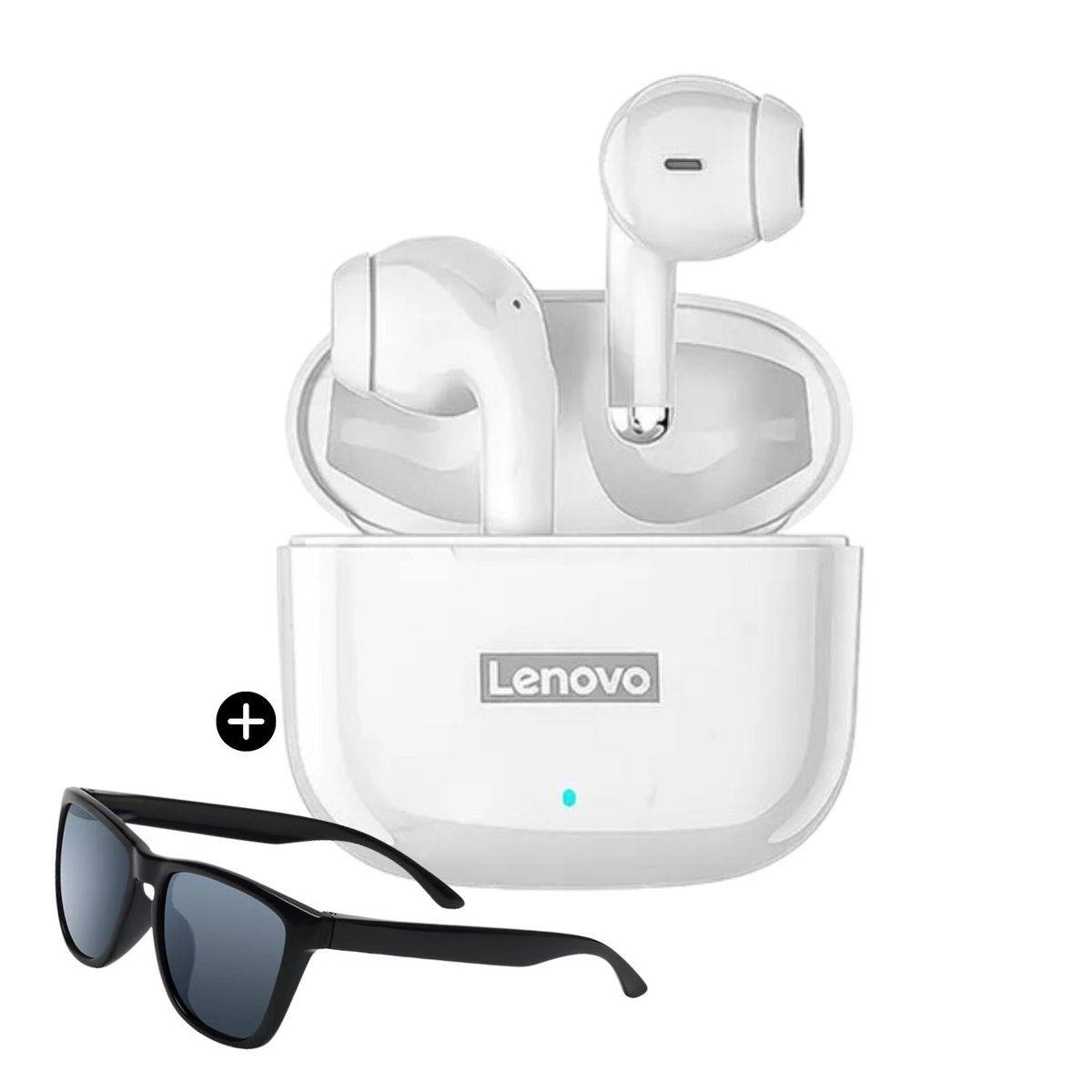 LENOVO - Audífonos Bluetooth Lenovo Lp40 Pro Blanco Mas Lentes de Sol de regalo