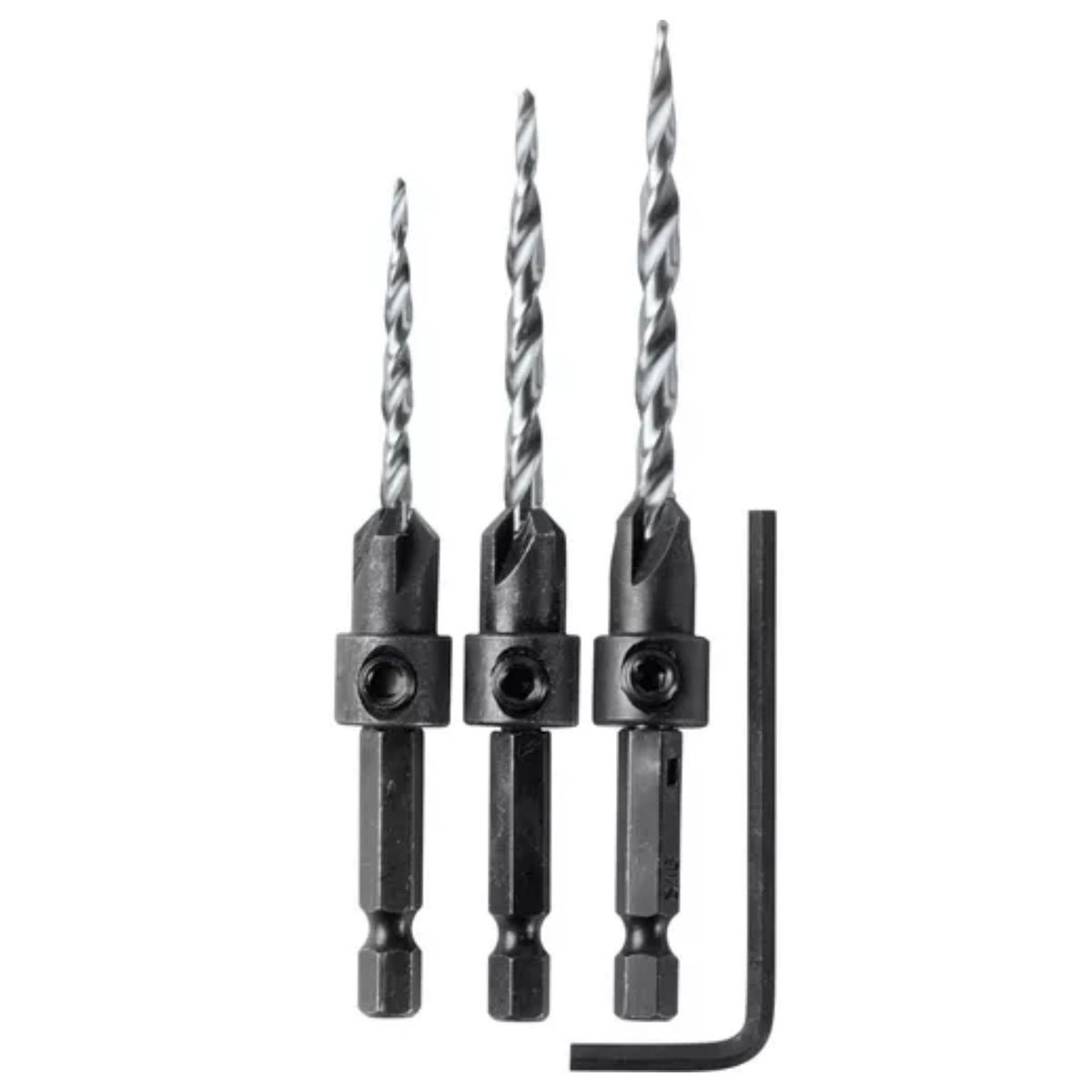 TRUPER - Brocas avellanadoras 3 unidades, llave Allen hexagonal, Truper