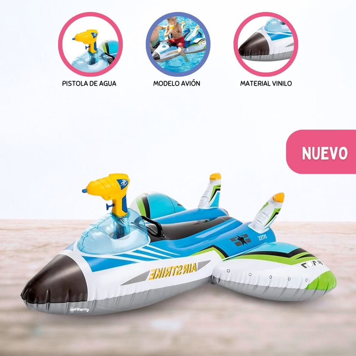 INTEX - Flotador para niños «AVION» Blue