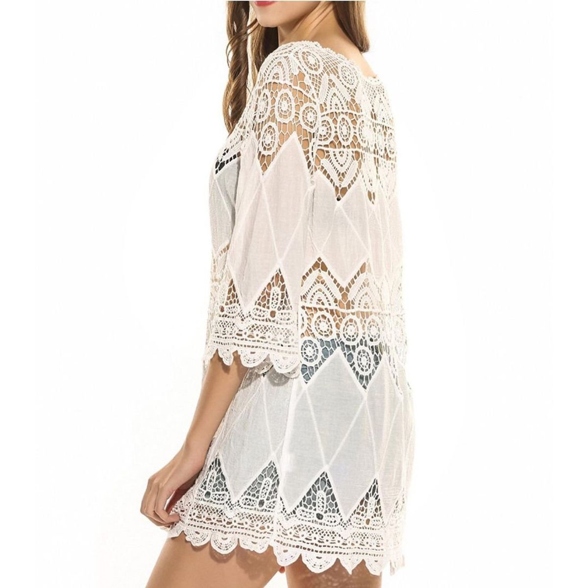 KAST PE - Salida de Playa Mujer Modelo Meggie - Talla M - Blanco Ivory