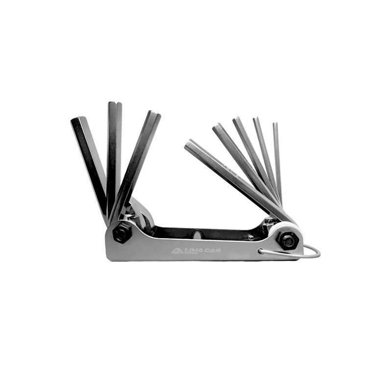 UYUSTOOLS - Jgo 8 llaves Allen Hex plegable acero Uyustools llavero navaja moto bici