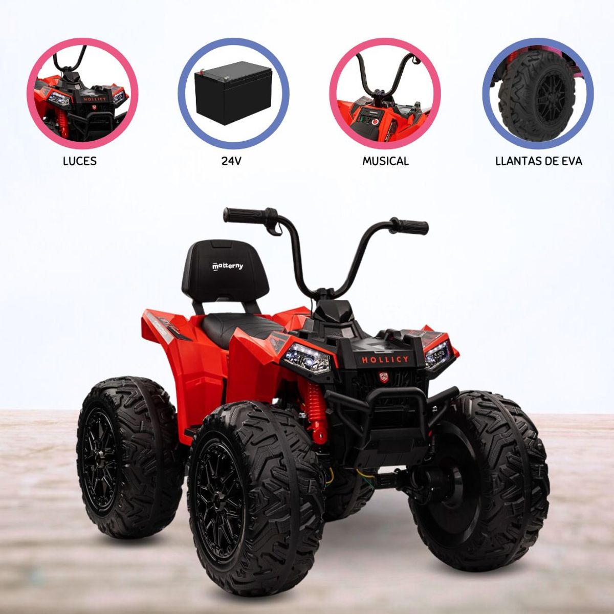 GENERICO - Cuatrimoto a Batería para Niños «HOLLICY» Red