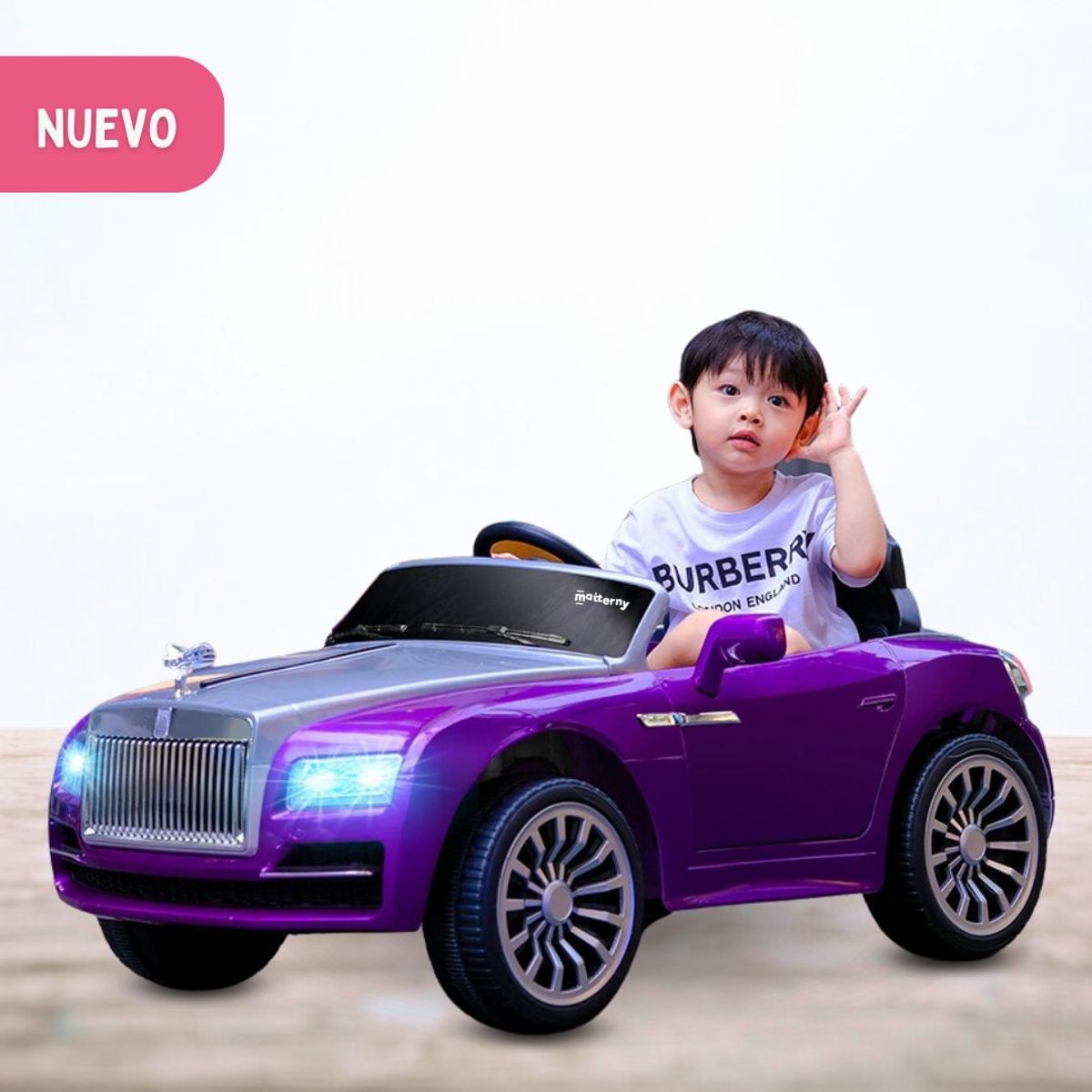 BABY GO - Carro a Batería para Niños «ROLL ROYS» Purple