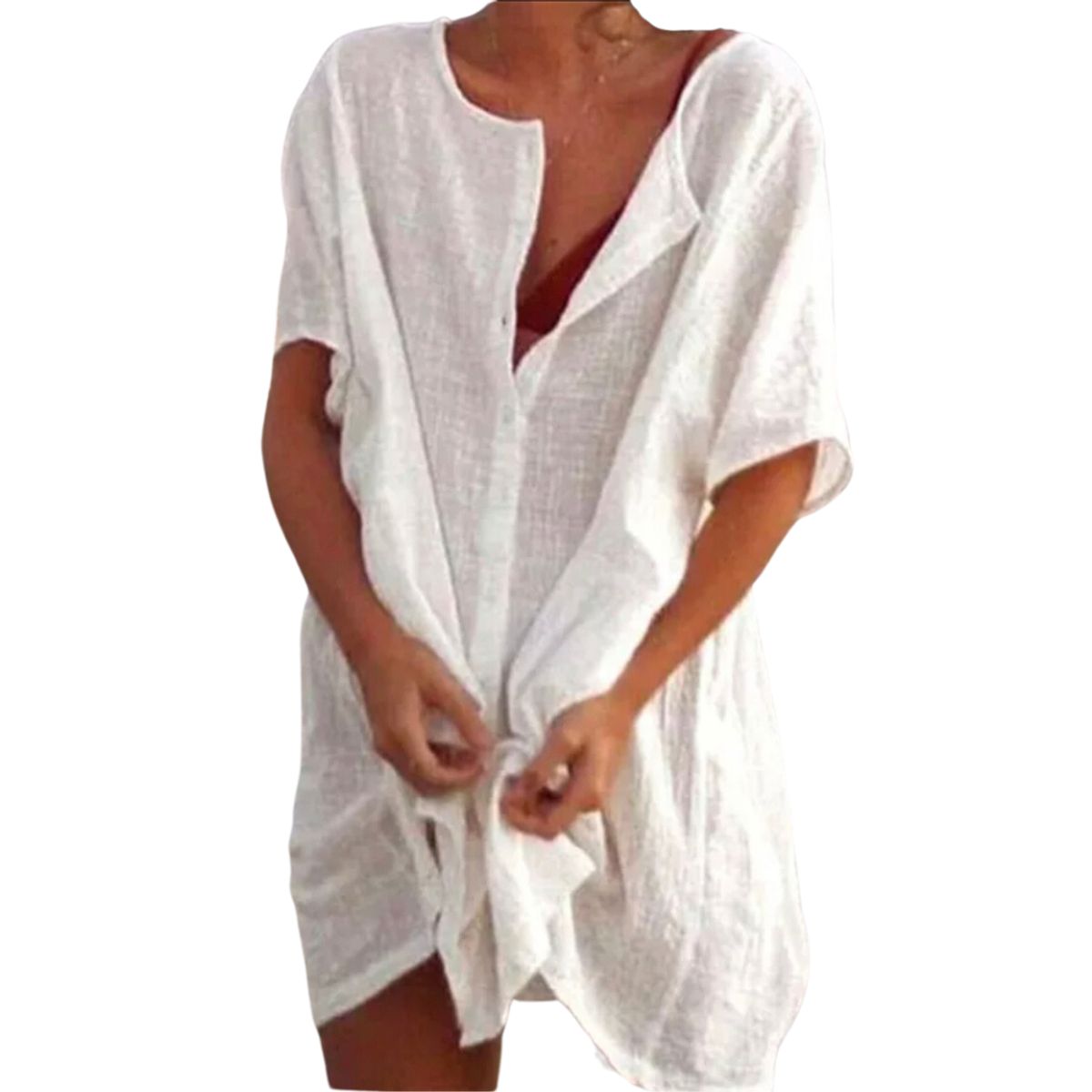 KAST PE - Salida de Playa Chloe Blusa Talla LXL - Blanco