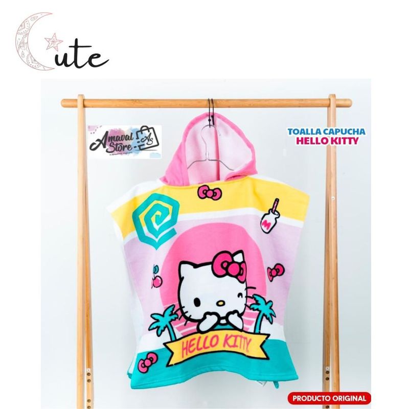 GENERICO - TOALLA CON CAPUCHA DE HELLO KITTY