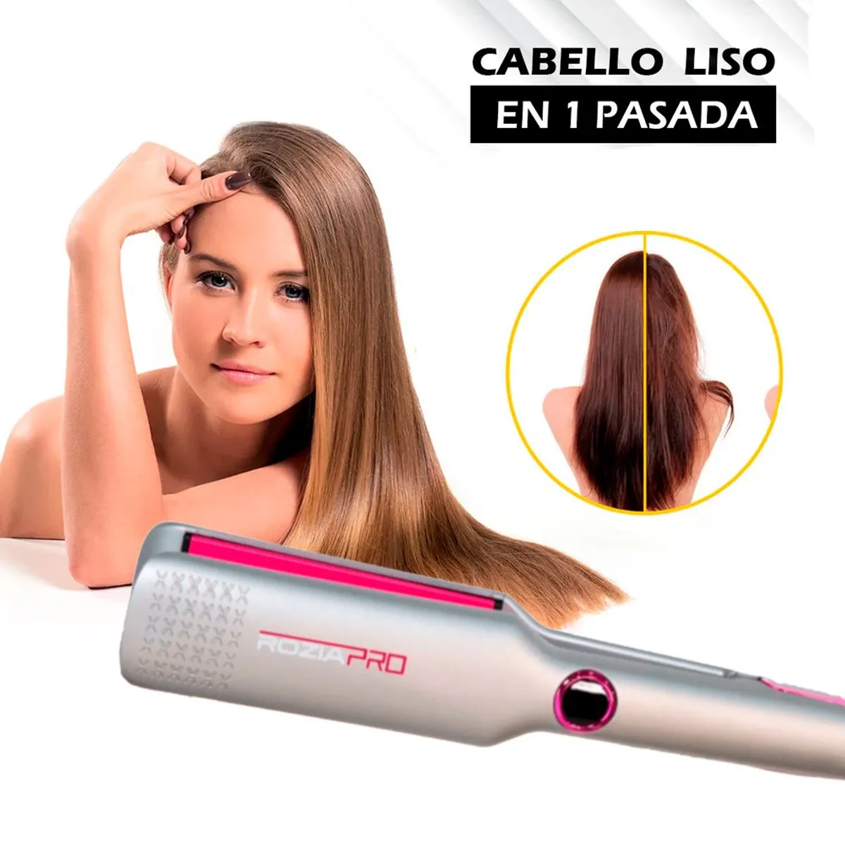 GENERICO - Plancha De Cabello Alisadora Profesional Rozia 230 ºC Placa Cerámica