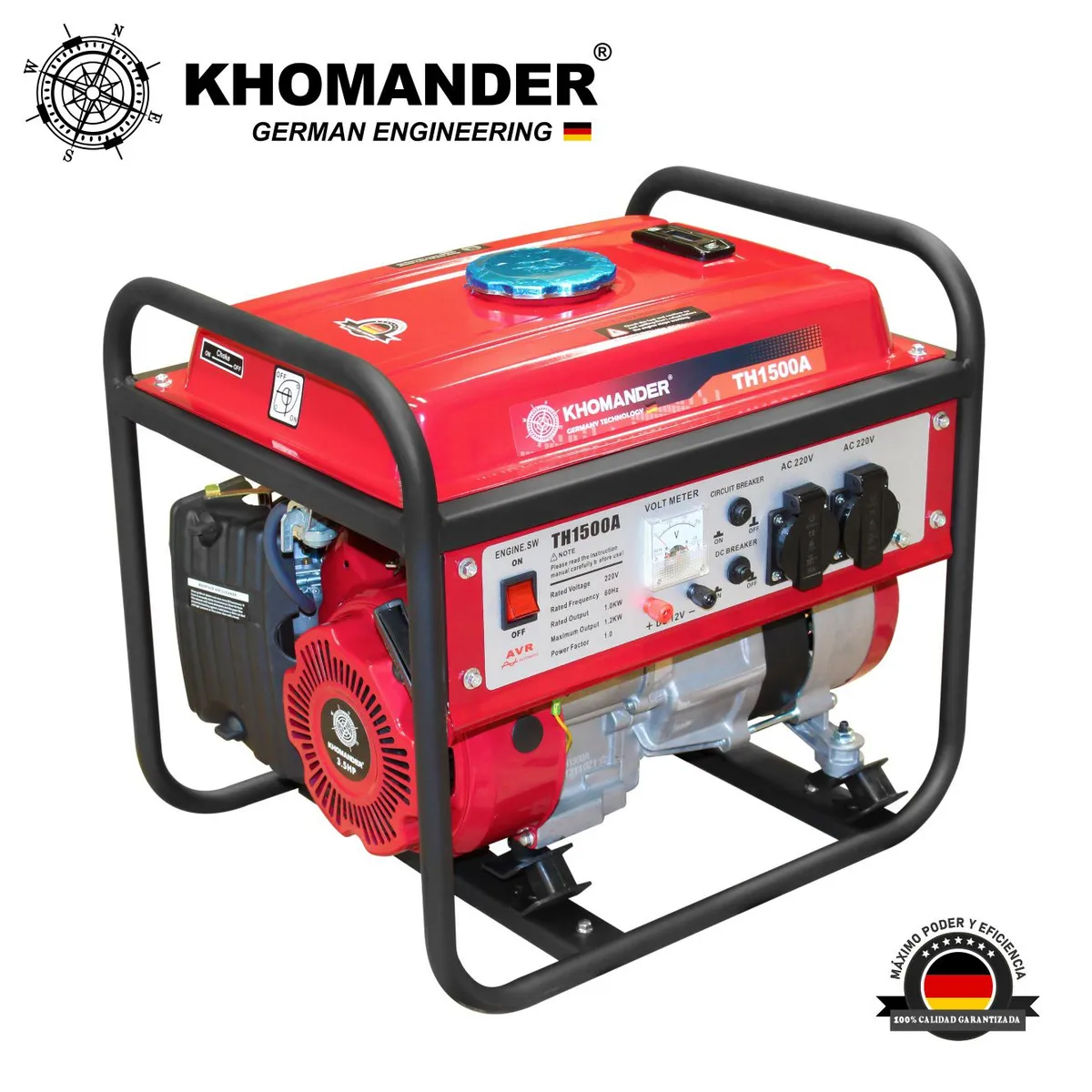 KHOMANDER - GENERADOR GASOLINERO 1200W - KHOMANDER