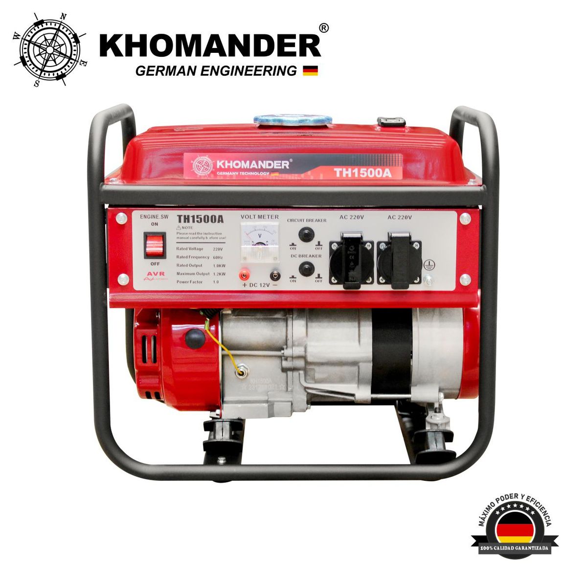KHOMANDER - GENERADOR GASOLINERO 1200W - KHOMANDER