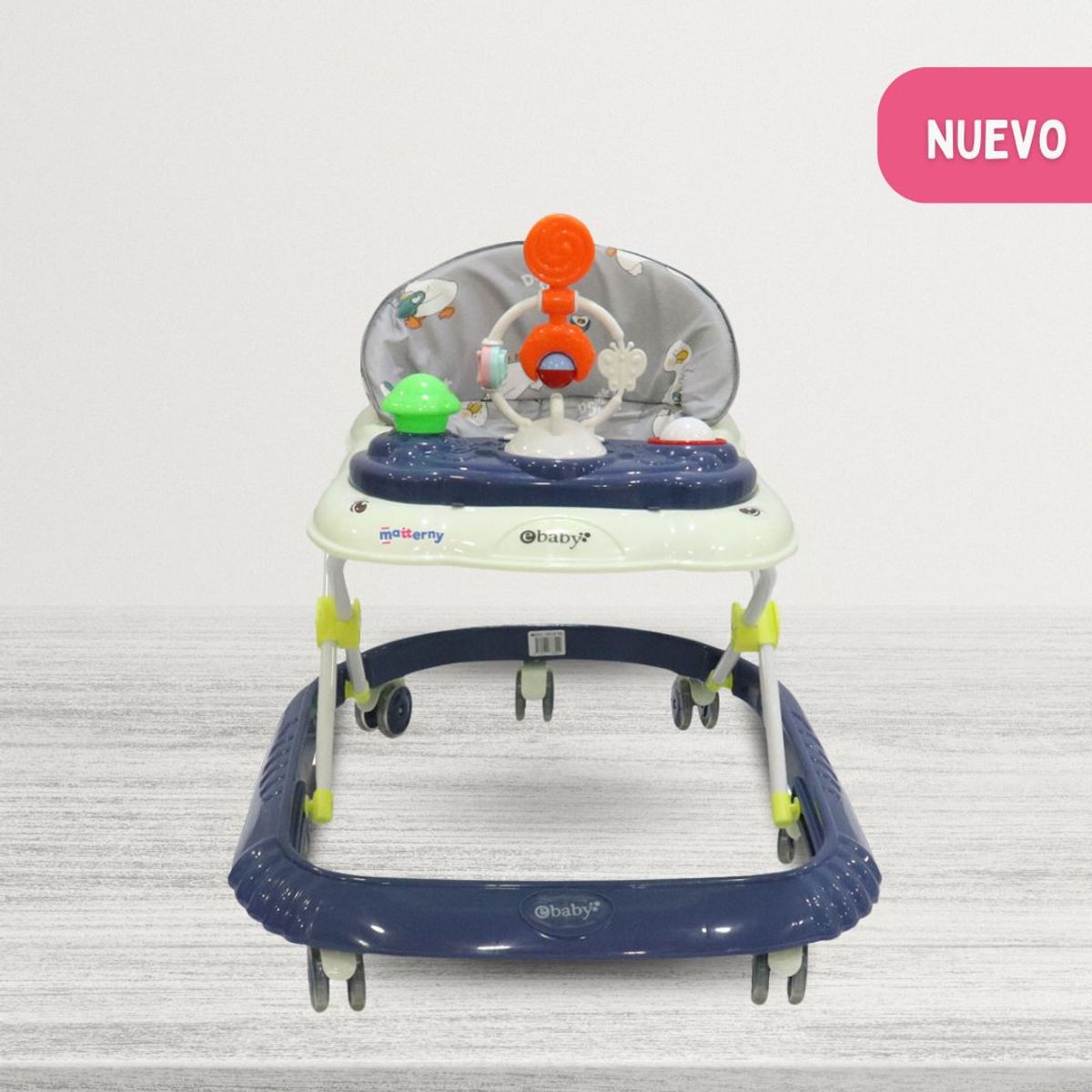 EBABY - Andador con bandeja divertida para Bebés «CRISTAL» Blue