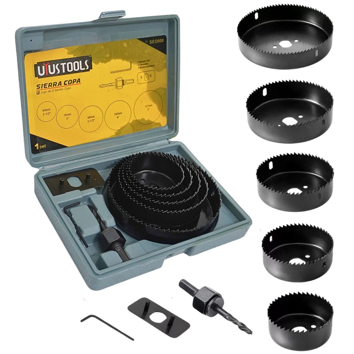 UYUSTOOLS - Set de Sierra Copa 8 Piezas UYUSTOOLS