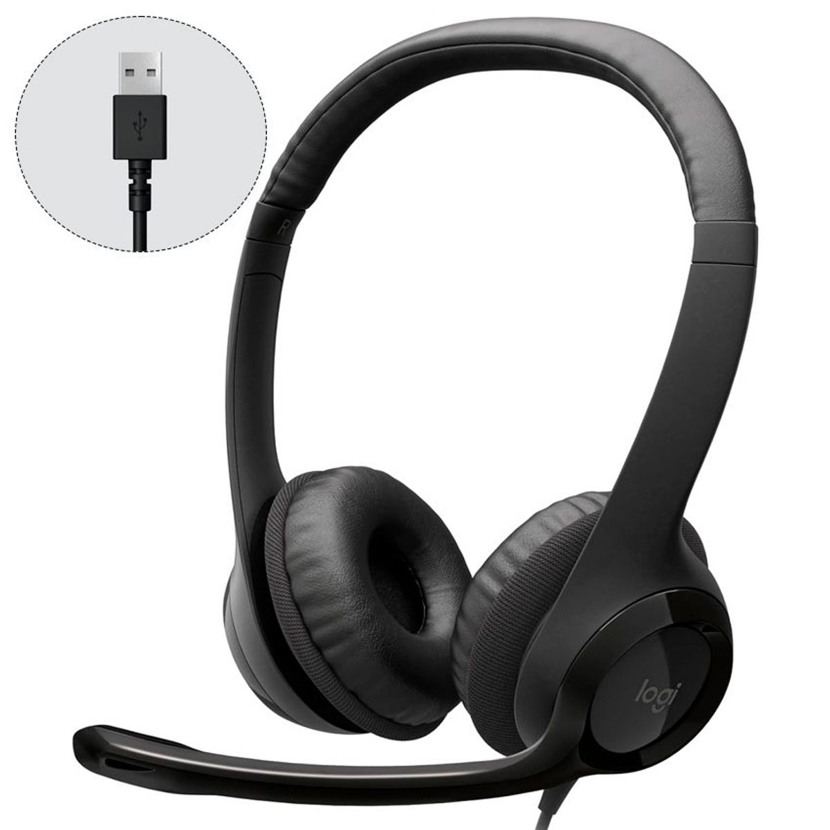 LOGITECH - Audifono con Microfono Logitech H390 USB Noise Cancelling