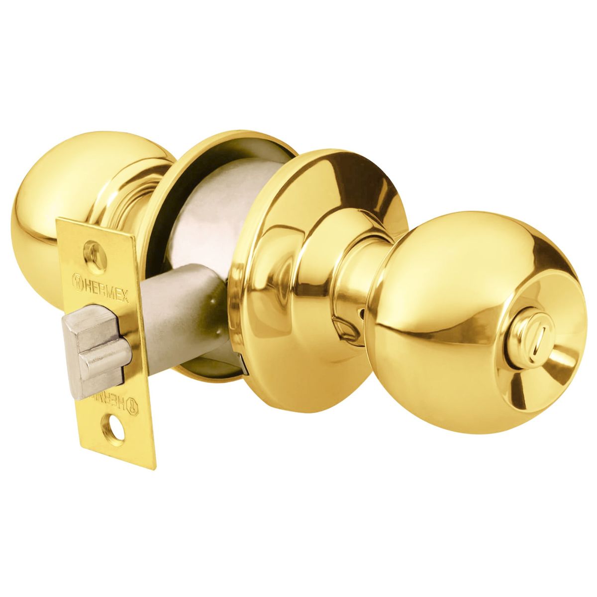 HERMEX - Cerradura de Pomo chapa bola dorado Hermex