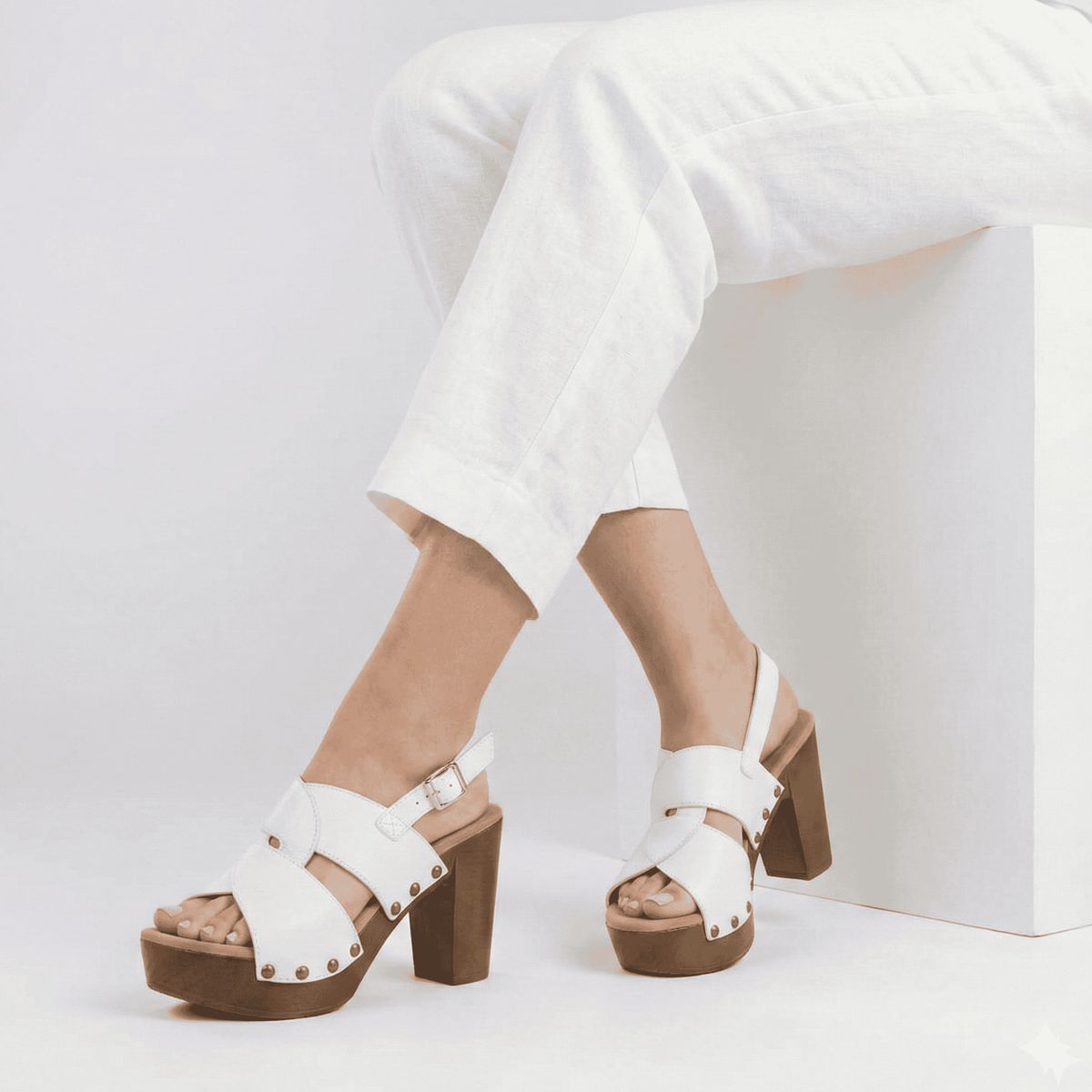 IMPULS - Sandalias con Taco Impuls Mujer Natasha04 Blanco