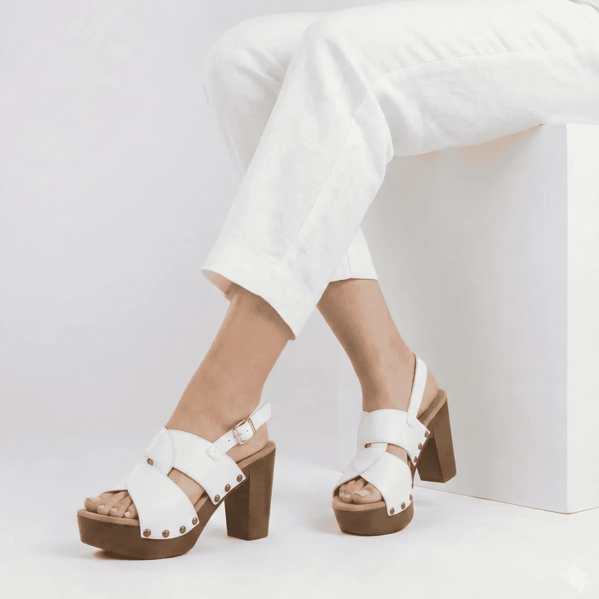 IMPULS - Sandalias con Taco Impuls Mujer Natasha04 Blanco