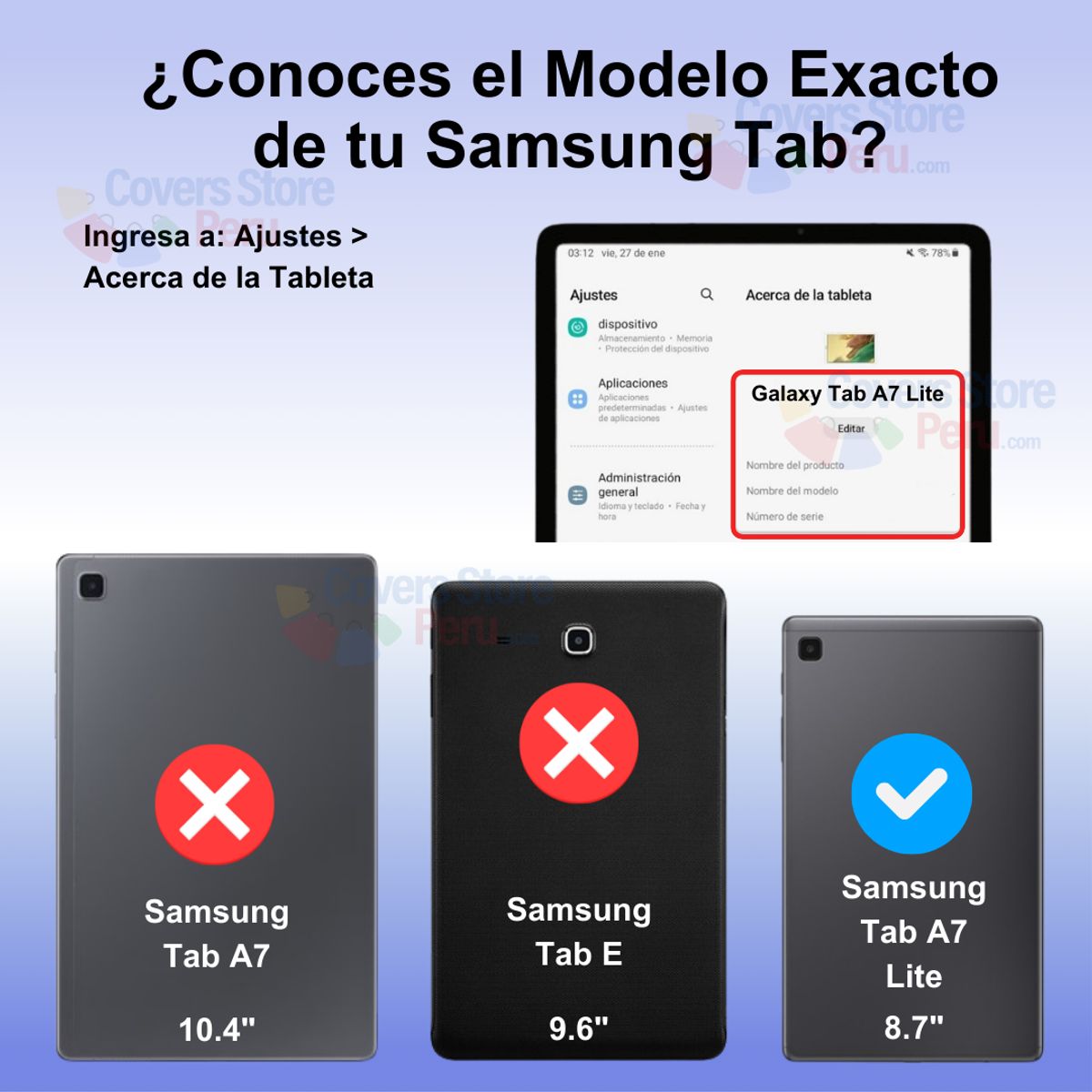 GENERICO - Funda para Samsung A7 Lite 8.7" Negra Giratorio + Parante Antishock