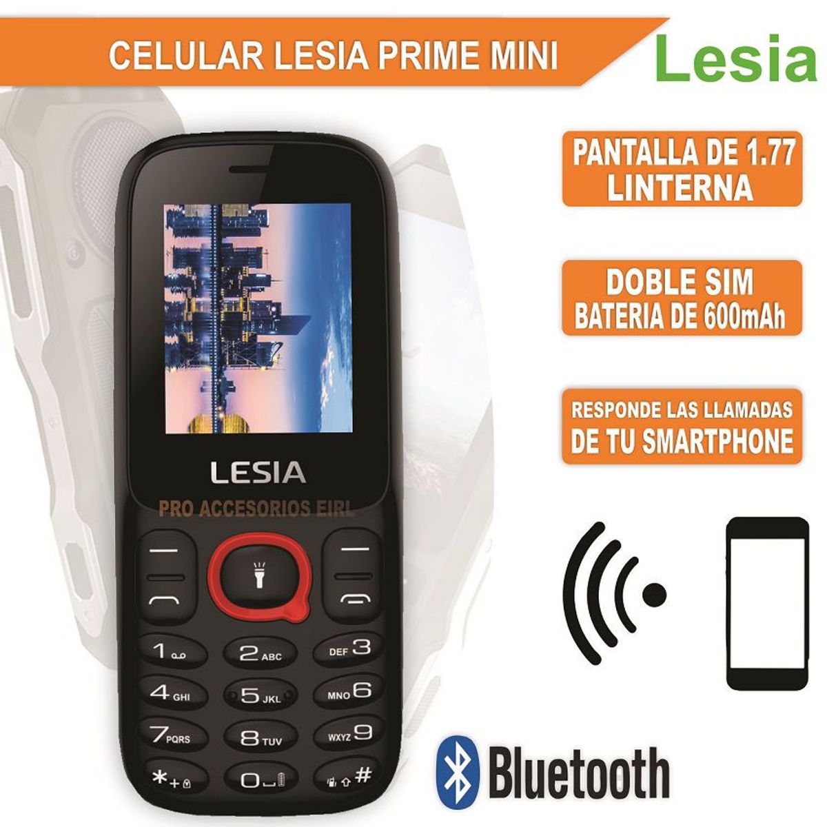 GENERICO - Celular Lesia Prime Mini BASICO 2G  RECIBE LLAMADAS DE TU SMARTPHONE.