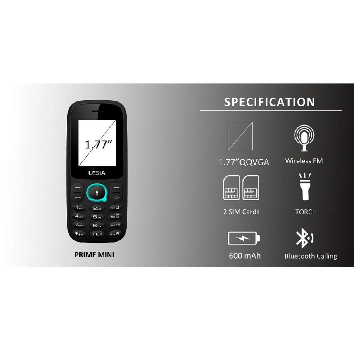 GENERICO - Celular Lesia Prime Mini BASICO 2G  RECIBE LLAMADAS DE TU SMARTPHONE.