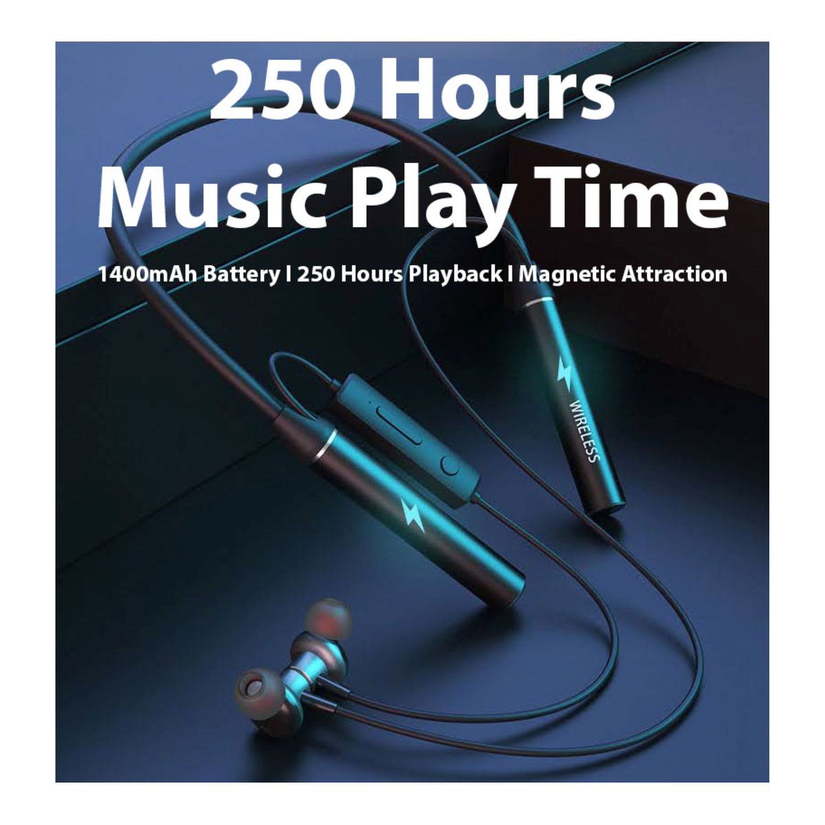 GENERICO - Audifono Bluetooth 5.3 Neckband Inalambrico - 250 Horas