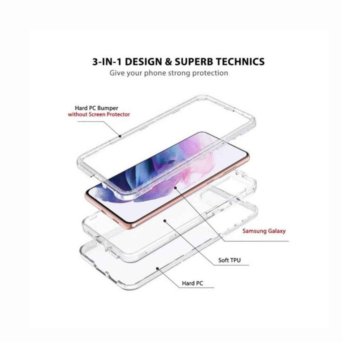 CASETIFY - Case 360 Son 3 En 1 Transparente Para Samsung A15