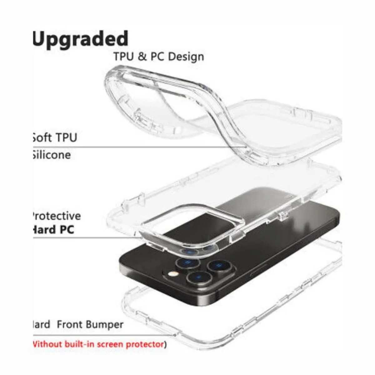 CASE - Case 360 Son 3 En 1 Transparente Para Iphone 15