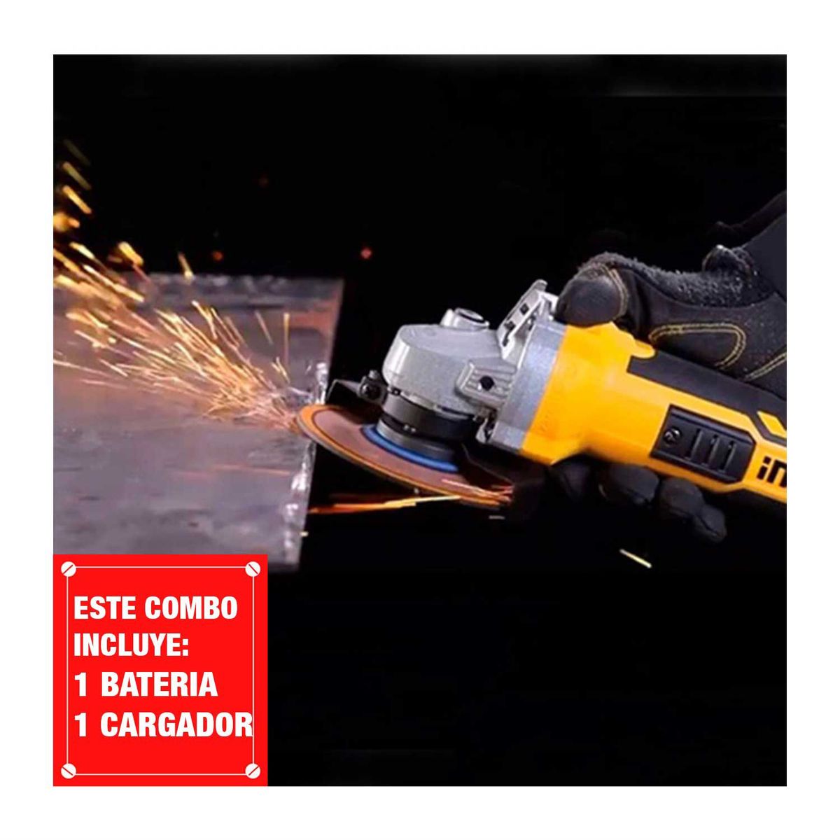 INGCO TOOLS - AMOLADORA ANGULAR TALADRO ATORNILLADOR 20V INGCO INALÁMBRICO